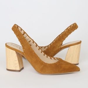 Sole Society Brown Suede Slingback Pump Heel shoe